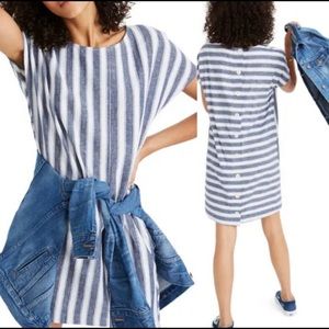 Madewell | Striped Button Back Linen Dress